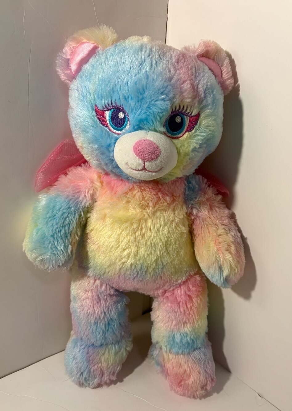 Build A Bear Fairy Friends 19” Plush Stuffed Animal Bear Pastel Tie Dye W/ Wings